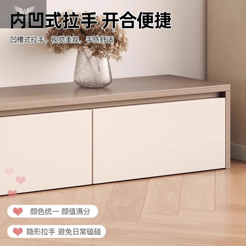 無垢材テレビキャビネット一体型背景壁キャビネットリビングルームホーム収納キャビネット収納ハイキャビネットフロアテレビキャビネット|undefined