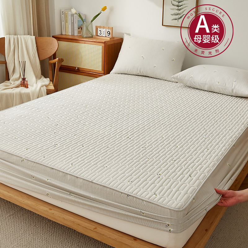 Colcha de cama acolchada gruesa de una pieza para otoño e invierno 2023 nueva funda protectora de colchón Simmons cubierta antipolvo