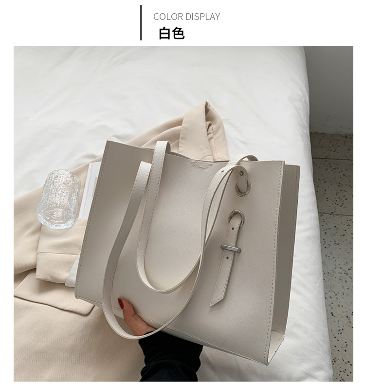 New Fashion Tote Bag Retro Portable Single Shoulder Bag Simple Large-capacity Bucket Bag display picture 1