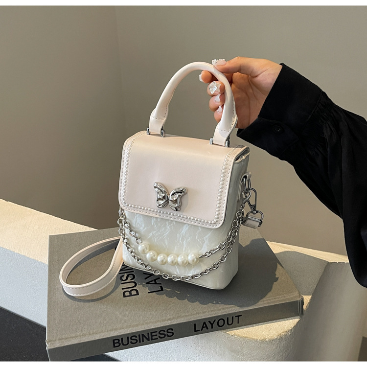 Niche Handheld Box 2024 New Color Contrasting Crossbody Fashion Butterfly Commuter Phone Shoulder Bag_voghion.com
