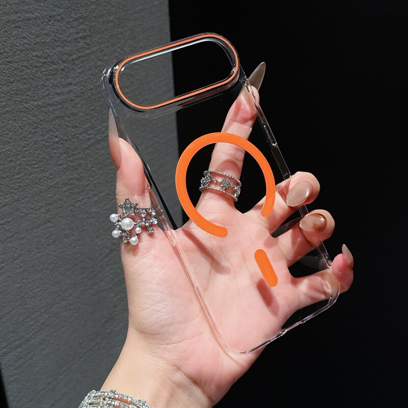 Suitable for Iphone17Promax Ice-Transparent Magnetic Phone Case Apple 16 High-Transparency Magsafe Hard I15 Protective Case