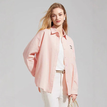 跨境外贸新款百搭纯棉宽松休闲中长款长袖衬衫女早秋新款衬衣批发