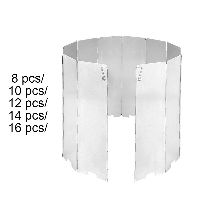 Открытый кемпинг ветровой щит ультра-легкий алюминиевый сплав складной с заглушкой печи лобовое масло пластина с тканевой сумкой