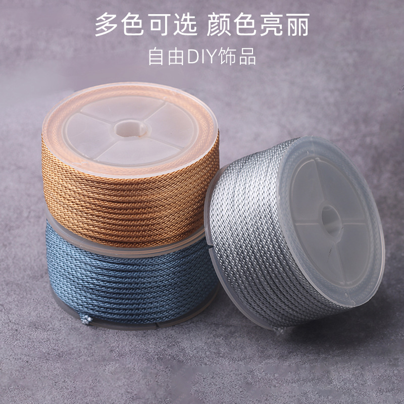 Cordón de maíz de 3mm tejido a mano pulsera collar colgante cordón de joyería grueso oro corda de brazalete resistente al por mayor