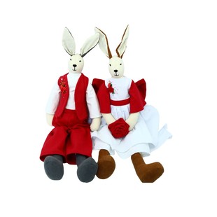 Hand-Embroidered Doll Toy Wedding Celebration Gift Gift Good Wishes Wedding Dress Rabbit Doll Gift Rabbit