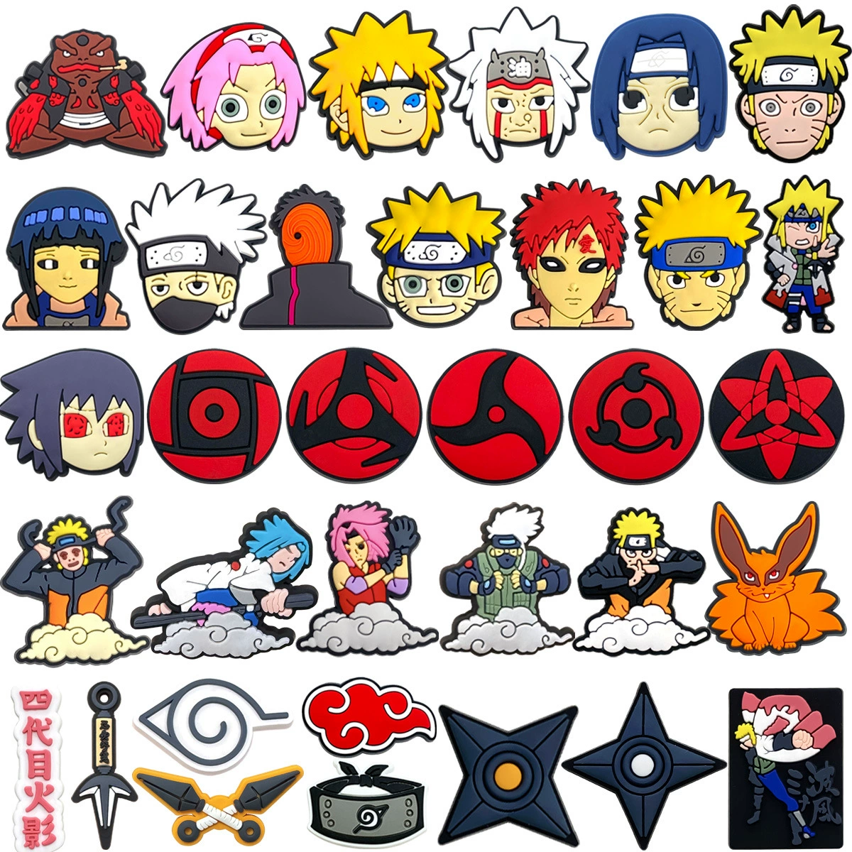 Купа Naruto аниме аксессуары для обуви Crocs цветы для обуви diy аксессуары PVC мягкая резина пряжки для обуви декоративные пряжки Croc