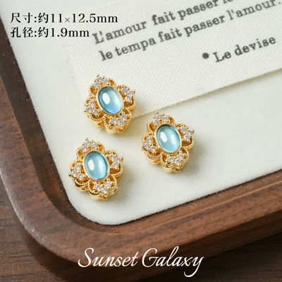 Aquamarine Spacer Beads Pearl | Zərgərlik ara hissələri - four-sided-flower-one