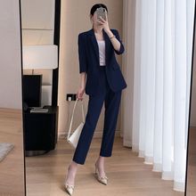 时尚西装套装女2023夏季新款减龄气质大码女神范休闲西服两件代发