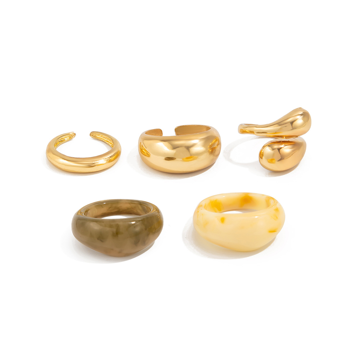Zweifarbige, stapelbare, zarte Ringe, trendiges Set aus verschiedenen Metallen zum Kombinieren, minimalistische, dünne Gold- und Silberringe, gravierte Initialen und Sternsymbole, 3-5 Stück zum Stapeln, Mode_voghion.com