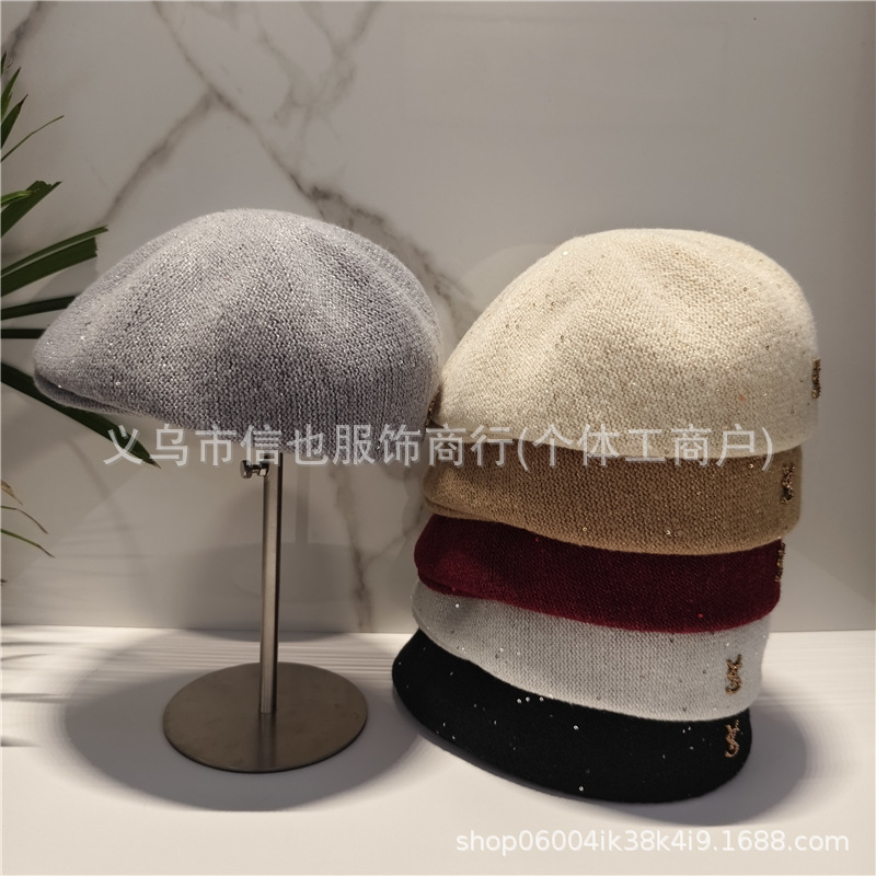 2025新款秋季贝雷帽针织女反戴时尚纯色八角帽鸭舌帽YS标前进帽|undefined