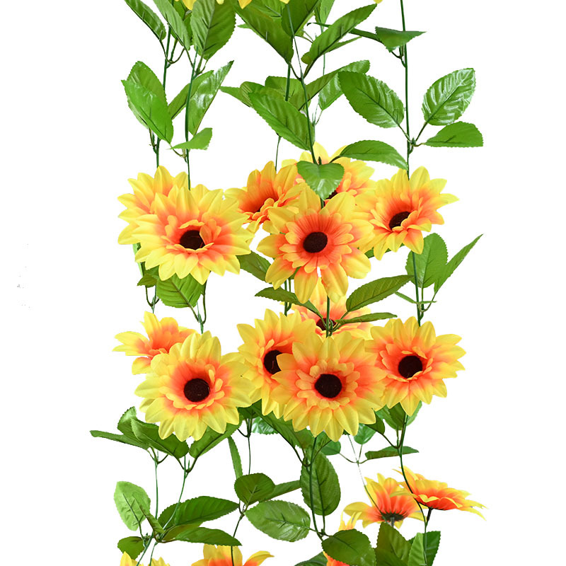 Flores de sol de suministro directo girasoles de caña pared flor de decoración de boda flores de simulación de techo