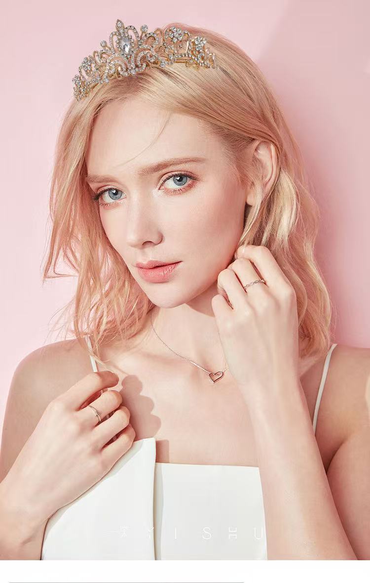 190g Weight Hair Band Hair Accessories Type Zircon Inlay Material 1 Piece Quantity Wedding, Festival Occasion Alloy Material Crown Pattern All Seasons Season Women's Gender Inlay Design Luxurious Style Luxurious Women's Crown Alloy Inlay Zircon Hair Band 9