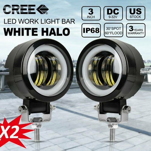 Car LED work light 20W fog light with lens Angel eye square round off-road light