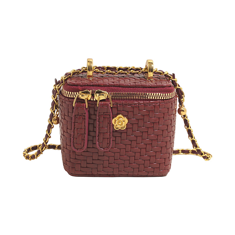 Nuevo mini trenzado bolso de cadena de mujer nuevo nicho nuevo bolso de caja universal lujoso bolso de hombro simple