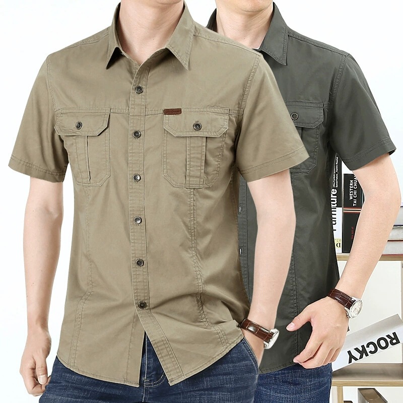 2026 Summer Short-Sleeved Shirt Men's Large Size Military Uniform Workwear Outdoor Loose Casual Shirt Men's Thin Top 2026 Summer Short-Sleeved Shirt Men's Large Size Military Uniform Workwear Outdoor Loose Casual Shirt Men's Thin Top
