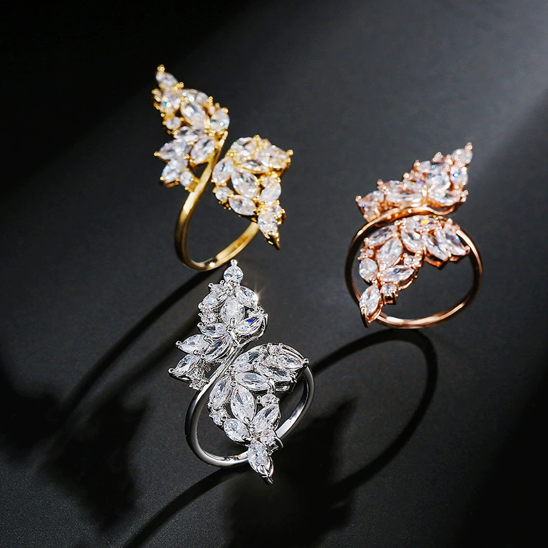 Модное изысканное кольцо, цирконий, Aliexpress, простой и элегантный дизайн, микро инкрустация