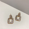 Small design earrings, fashionable silver needle from pearl, silver 925 sample, wholesale