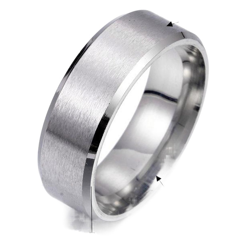 Cross-Border Hot Selling 8mm Matte Stainless Steel Men's Ring Yiwu Simple Fashion Jewelry Factory Jewelry Wholesale
