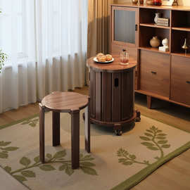 实木餐椅家用2025新款小户型客厅高脚凳子现代简约叠叠乐餐桌椅子