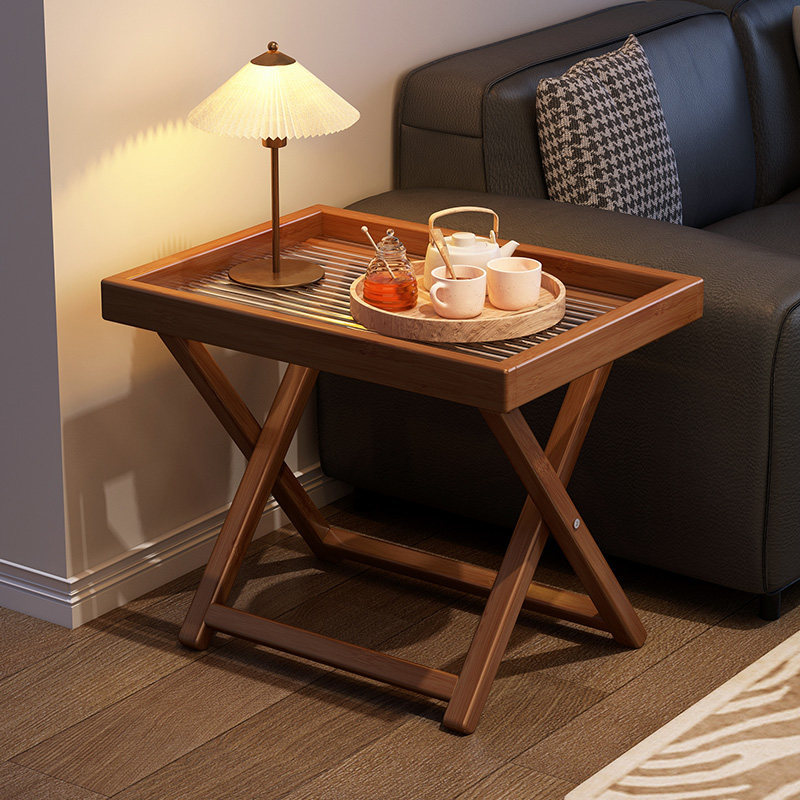 Folding Small Table for Outdoor Picnics, Portable Small Coffee Table, Non-Solid Wood, Household Living Room Mini Trendy Side Table and Chair Set