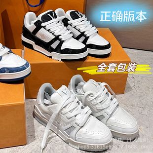 High-End Version of White Cement Sneakers for Couples, Versatile Fashionable Casual Shoes, Presbyopic Thick-Soled Low-Cut Genuine Leather White Shoes