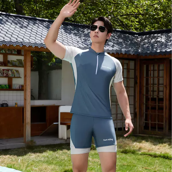 Men's Swimsuit Suit Men's Double-Layer Swimming Trunks Youth Swimwear Swimming Equipment Men's Suit