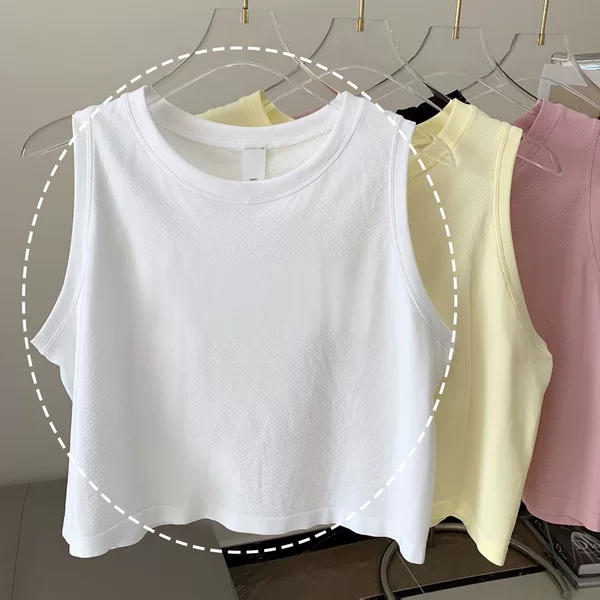 Sleeveless Sports Vest for Women, Quick-Drying Loose Top, Casual Cover-Up, Breathable Shirt, Thin Yoga Fitness Spring and Summer