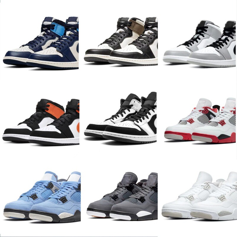 Putian Pure Original Shoes Aj1 High-Top Obsidian North Carolina Blue Black and White Panda Black Orange Buckle Broken Aj4 White Cement Basketball Shoes