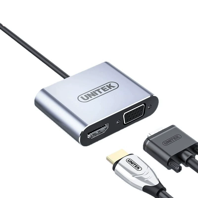 Type-C в 4K HDMI + HD VGA + USB расширение + PD быстрая зарядка V1430E