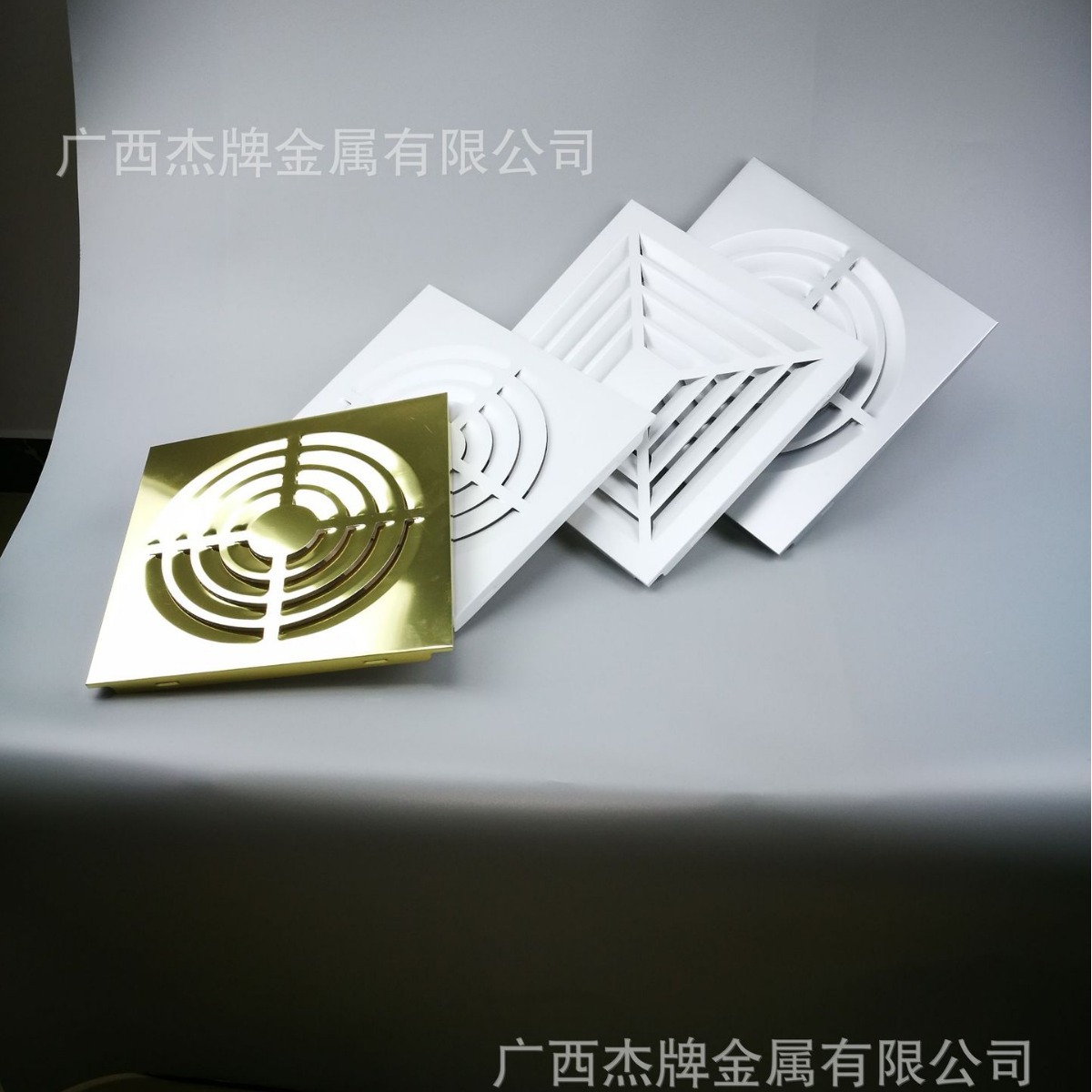 圆形回型排气扇排风设备百叶式风口铝合金材料吊顶换气空调面板