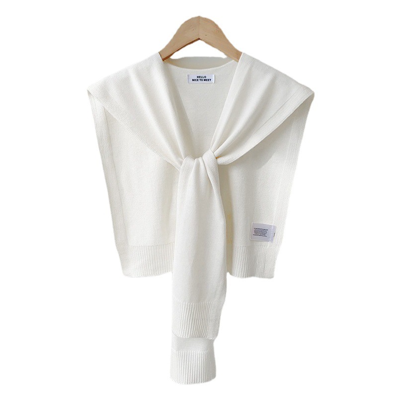 Knitted Shawl for Women, Summer 2026 New Style, High-End Solid Color Neck Protection, Sun Protection, Small Cape Scarf Wholesale