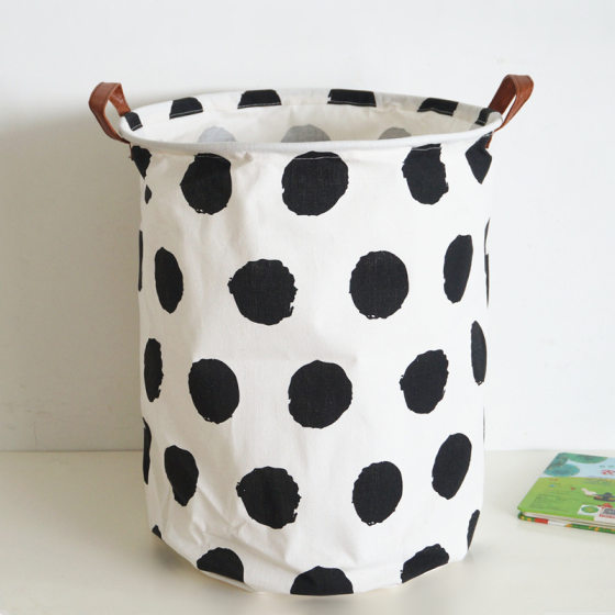 Nordic Household Fabric Cotton and Linen Dirty Clothes Basket Large Foldable Waterproof Dirty Clothes Storage Basket Toy Basket Storage Bucket
