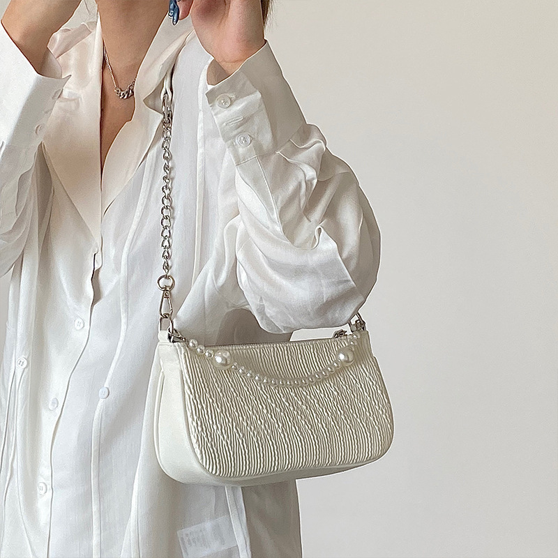 Modische Schultertasche Mit Perlenkette, Exklusives Design Für Damen_voghion.com