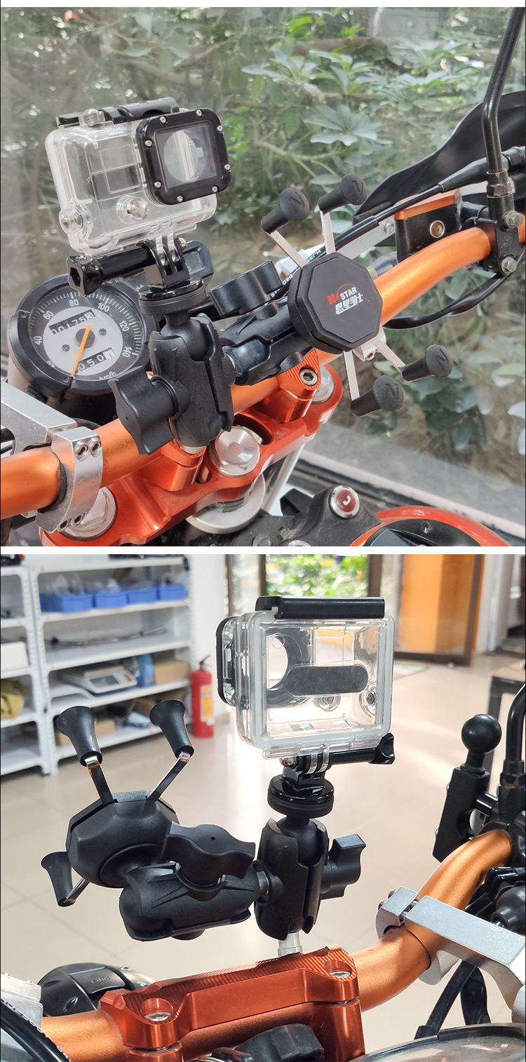 N-STAR camera PTZ ball head GOPRO PTZ ball head motorcycle camera ball head bicycle riding Video