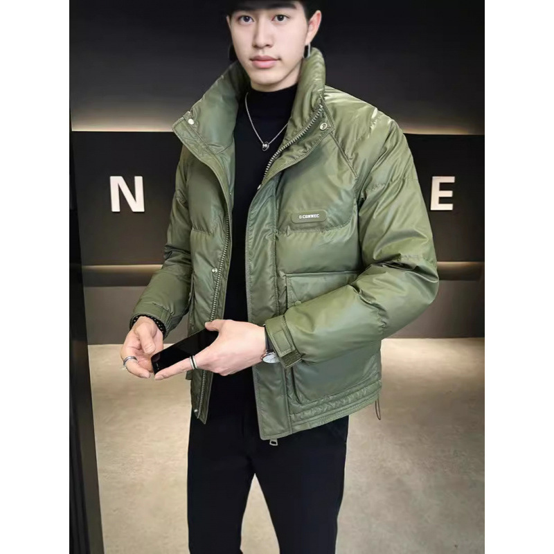 Invierno hombre collar 50 chaqueta de plumón blanco moda moda suelta casual versátil chaqueta de plumón