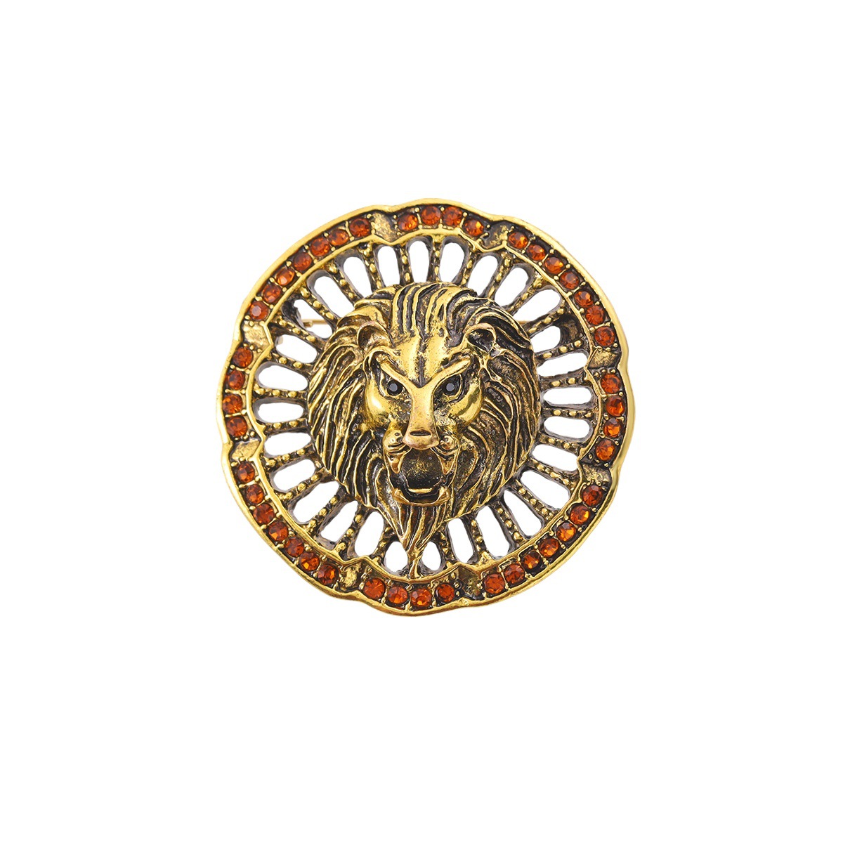 Vintage leeuwen broche voor heren, elegante pin voor colbert_voghion.com