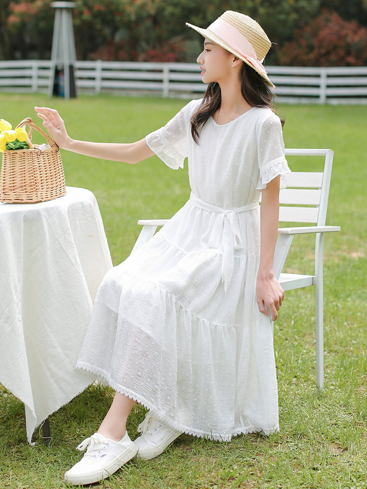 少女连衣裙夏季2023新款宽松初中生夏装仙女长裙甜美高中学生裙子