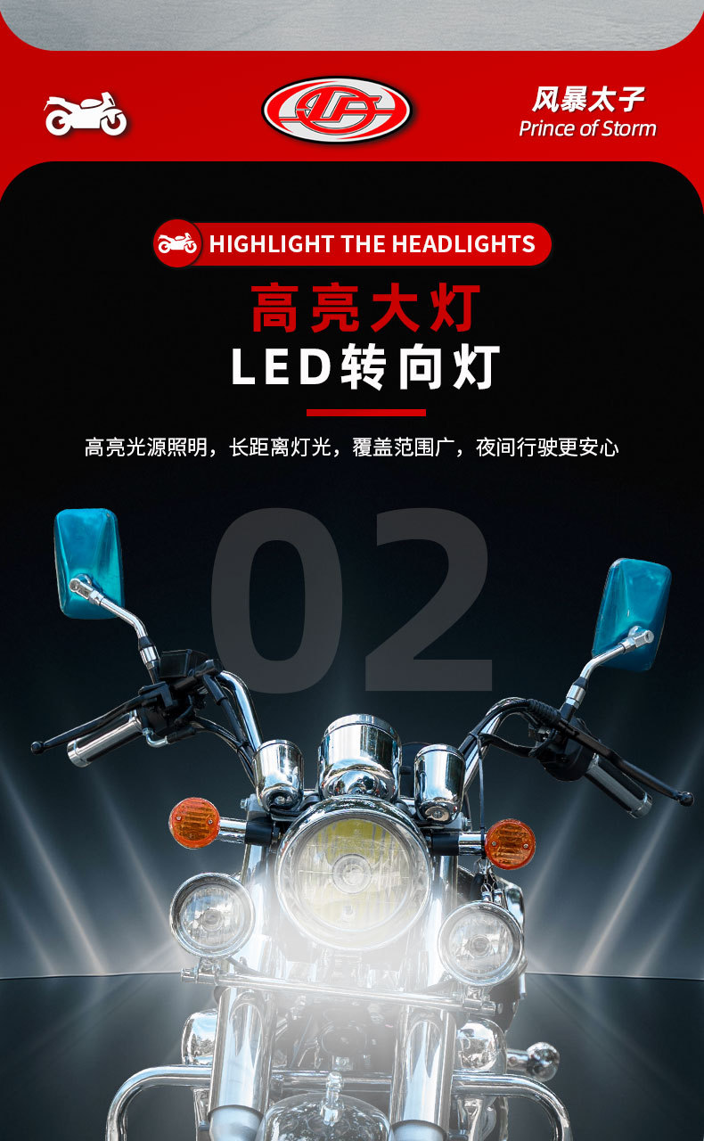 Retro Storm Prince Model Motorcycle Exported to Europe and America 150Cc New Two-Wheeled Motorcycle Sports Car Straddle Fuel Vehicle