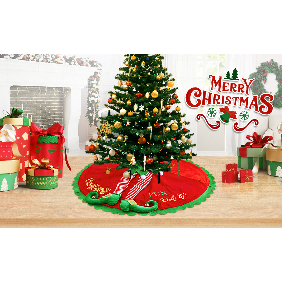 Transfronterizo nueva decoración de Navidad rojo elfo pierna árbol de Navidad falda delantal decoraciones