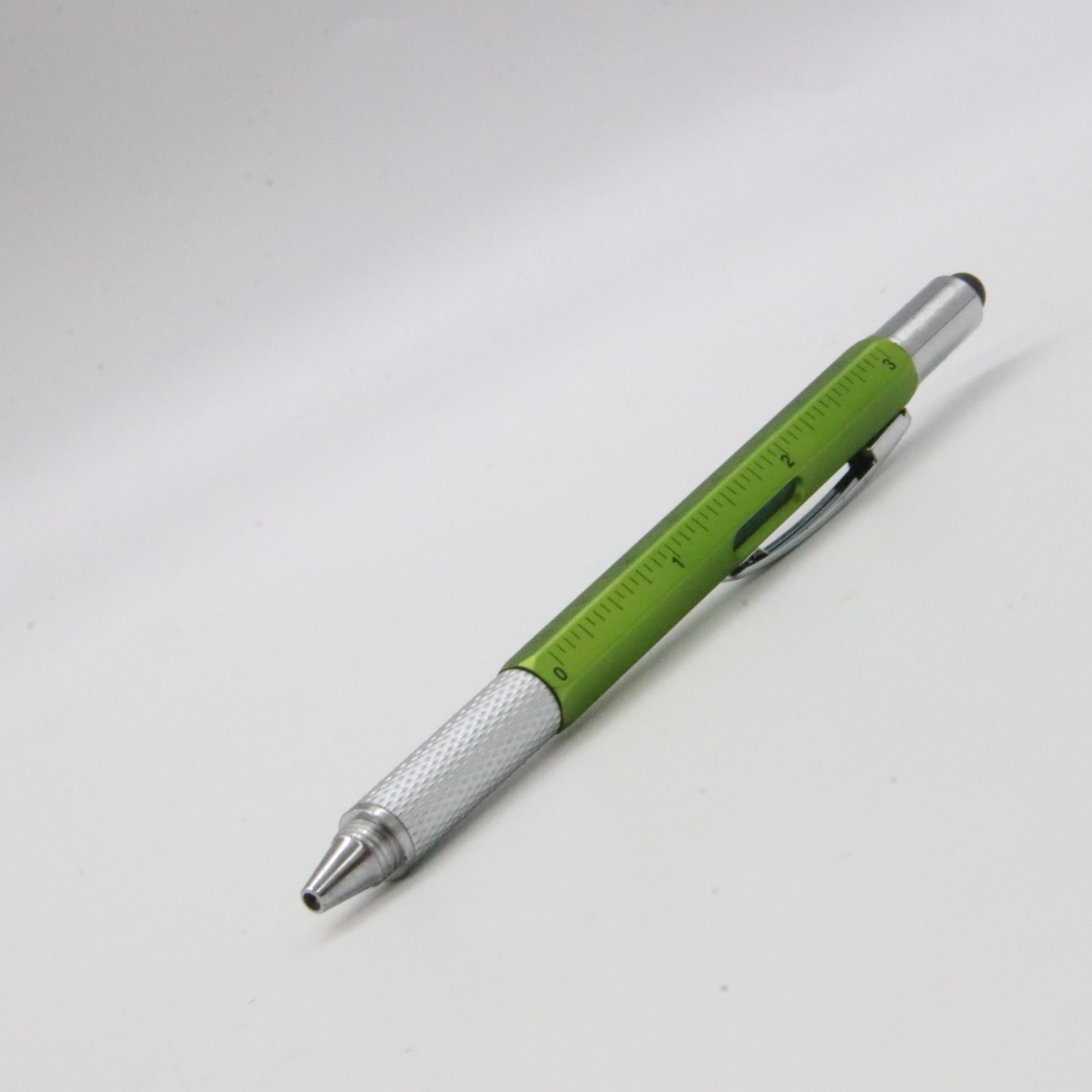 6-en-1 multifuncional bolígrafo destornillador nivel Regla de medición táctil bolígrafo Impresión logotipo en stock