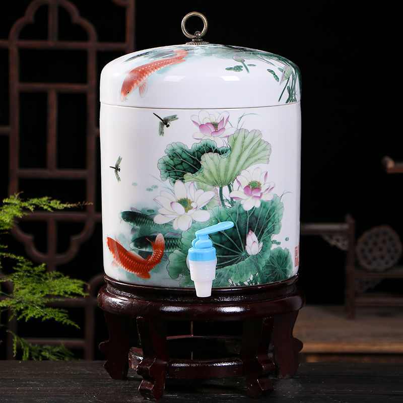 冷水壶带龙头景德镇大容量耐高温陶瓷凉白开凉水壶大茶壶茶壶家用|undefined