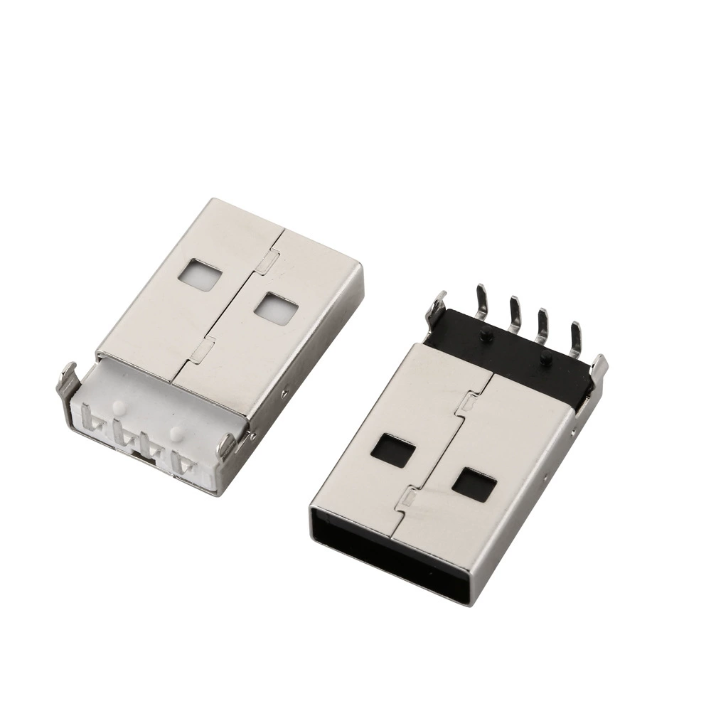 USB-A публичный разъем типа A с изгибом 90 градусов USB-публичное седло интерфейс прямой контакт USB AM мужской 2.0 разъем