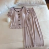 Purple breast pads, trousers, with short sleeve