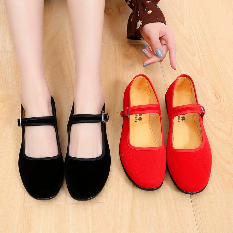 Старые пекинские туфли на высоком каблуке на мягком подошве детские этнические танцевальные туфли Yangge для девочек