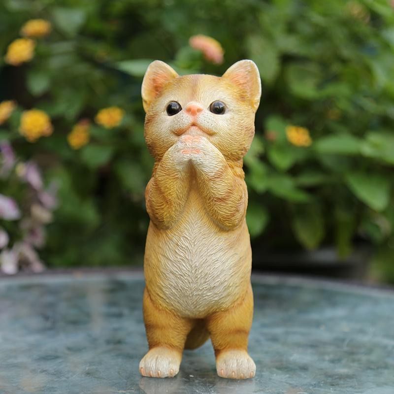 クロスボーダークリエイティブかわいいシミュレーション猫の装飾品屋外庭中庭の装飾子猫樹脂工芸品装飾品|undefined