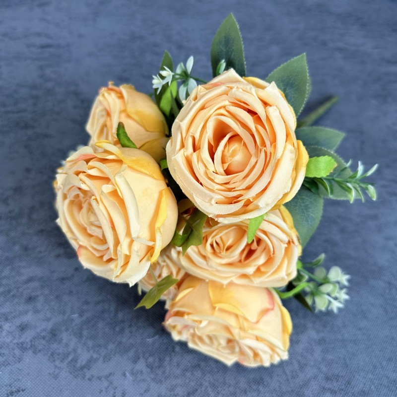 Artificial 7-cabeza imperial concubina Rose boda decoración del hogar flor de seda novia con flor tiro accesorios flor falsa al por mayor