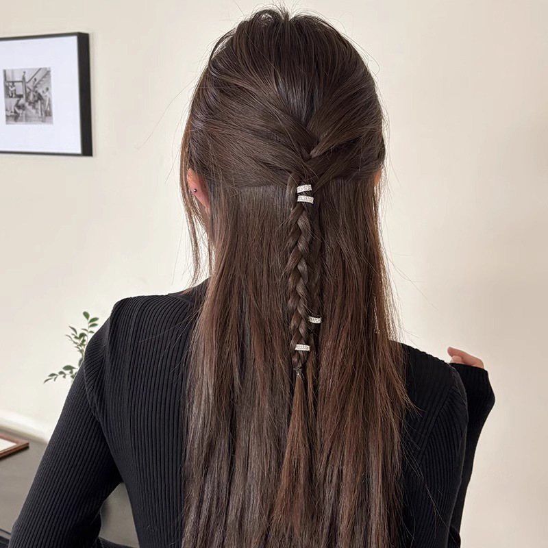 Yu Shuxin con el mismo tipo de perno de diamante de metal redondo broca de cabello frisa clips de la frente de la mujer clips de cabello pequeño toque