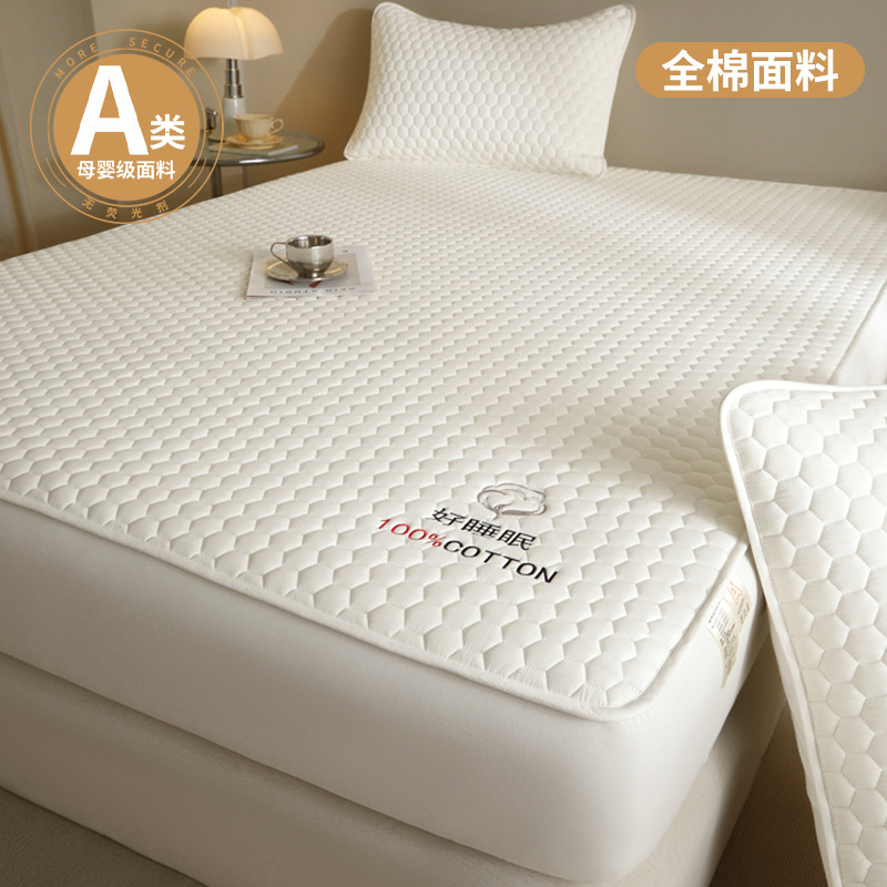 Sombrilla de cama de algodón puro de 100 algodón grueso, cubierta protectora de colchón Simmons con todo incluido acolchado, cubierta de cama de sábana antideslizante