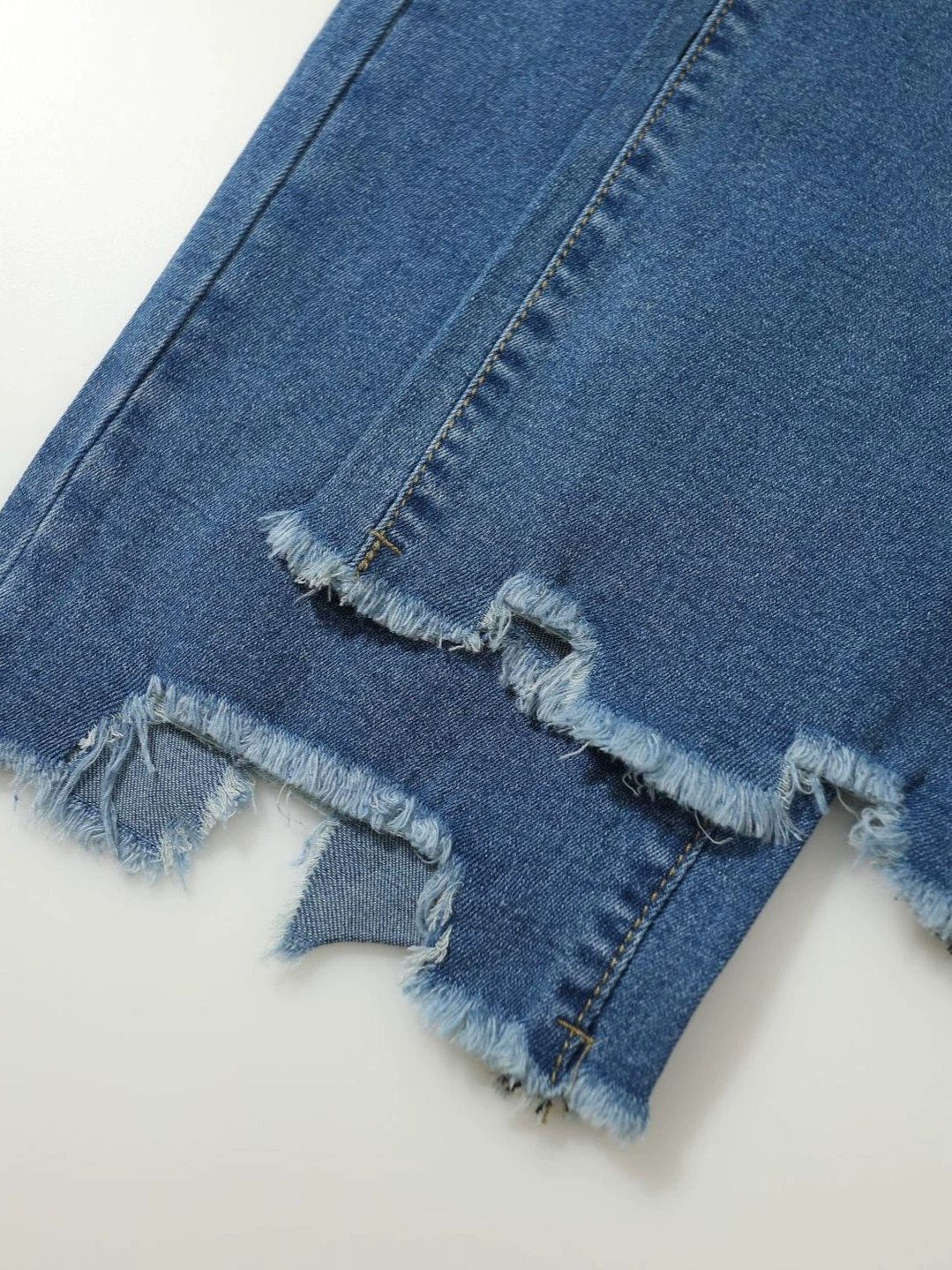 (Преходящая торговля) elastic синие брюки, джинсы для отдыха, европейский стиль, свободный прямой крой