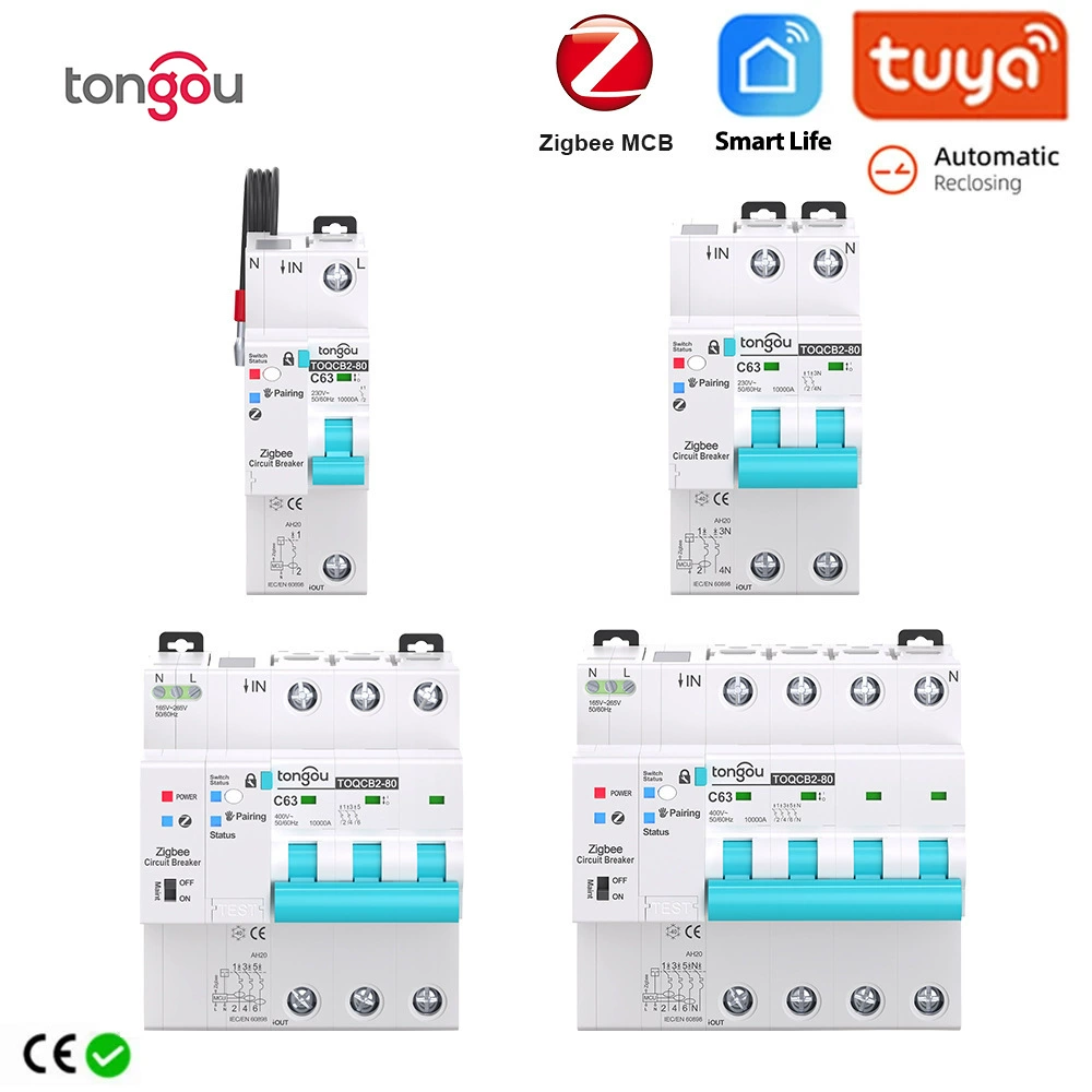 Граффити ZigBee измерительный автоматический выключатель Life Пульт дистанционного управления автоматический беспроводной автоматический выключатель повторный переключатель 63A